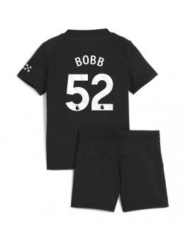 Billige Manchester City Oscar Bobb #52 Bortedraktsett Barn 2025-26 Kortermet (+ Korte bukser)